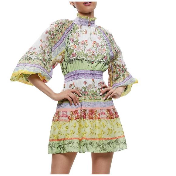 Robe Blouson Alice + Olivia 'Lyla' - Taille 0 - Multi-couleurs - Neuf Sans étiquettes